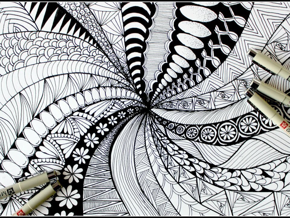 Easy Zentangle for Kids and Adults with Spiderwebs