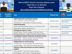 Remote Learning with Microsoft EDU - Webinar Schedule