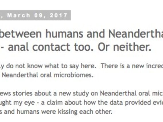 Humans and Neanderthals - kissing, oral-anal contact, or maybe, just maybe, neither